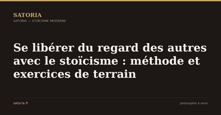Se libérer du regard des autres avec le stoïcisme : méthode et exercices de terrain